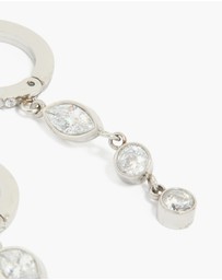 Lovisa - Waterproof Stainless Steel Cubic Zirconia Huggie Drop Earrings