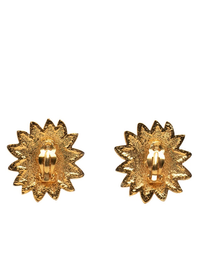 Pre-Loved by Azura Reborn - Pre-Loved CC Gold Plated Lion Sunburst Clip on Earrings