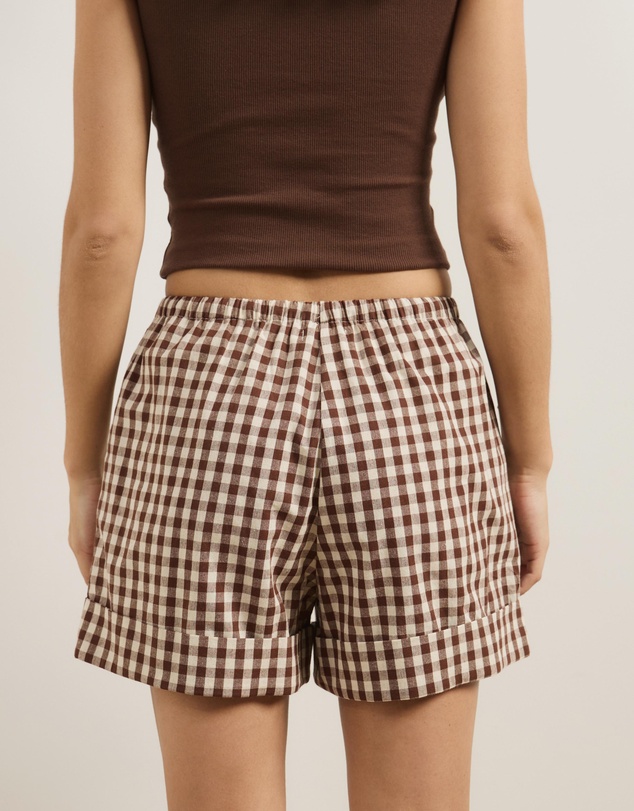 Atmos&Here - Elodie Gingham Elasticated Waistband Shorts
