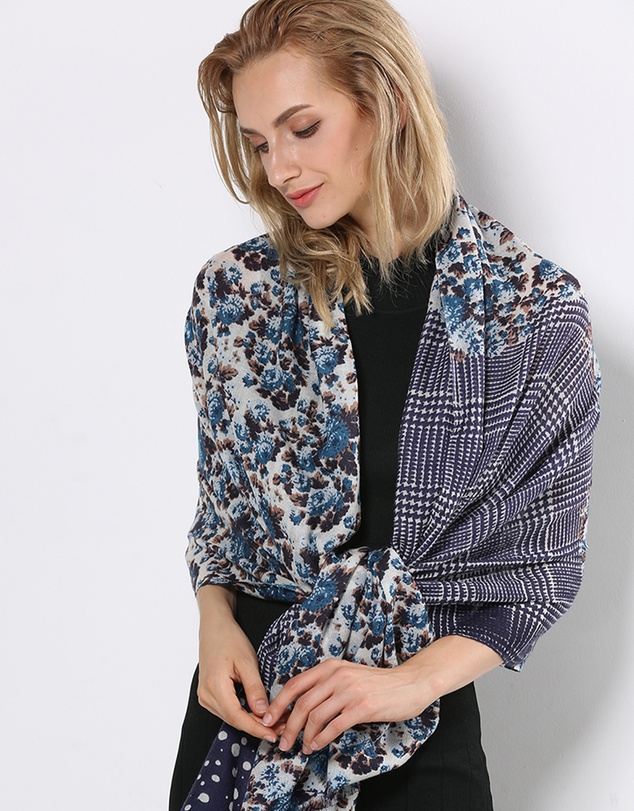 Ozwear Connection Uggs - Ugg 100% Australian Merino Wool Scarf Purplish Blue and Check