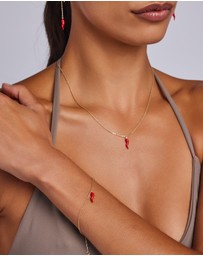 Zoe Olivia - 9K Gold Red Horn Necklace