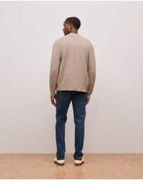 Trenery - Cashmere Zip Through Knit in Natural