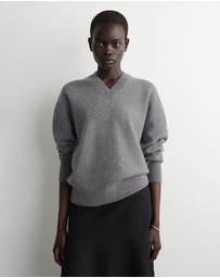COS - Rounded Wool V-Neck Jumper