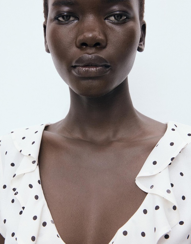 M.N.G - Polka-Dot Blouse With Ruffles