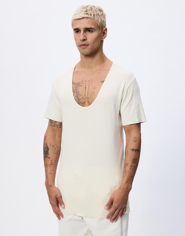 Surrounded By Ghosts - The Grossite Slim Low Neck Rib Cotton T-Shirt