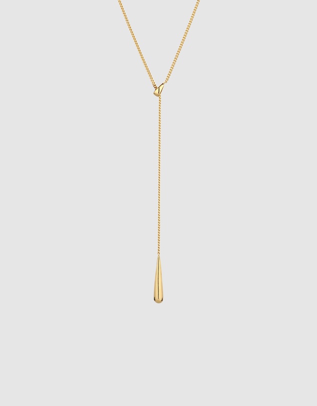 Elli Jewelry - Necklace Y-Shape Drop Crystal 925 Sterling Silver Gold-Plated