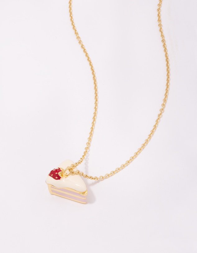Wanderlust + Co - Strawberry Shortcake Gold Locket Necklace