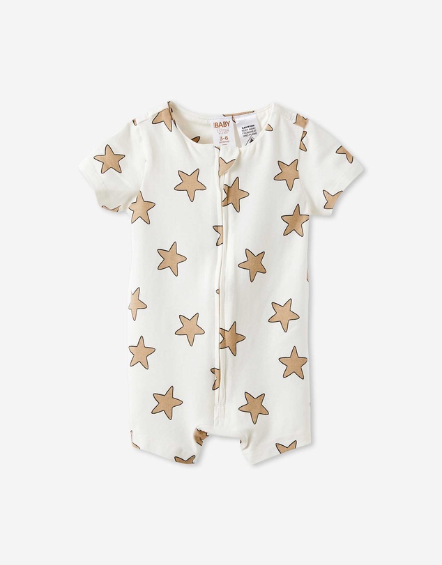 Cotton On Kids - Growie Short Sleeve Zip Romper