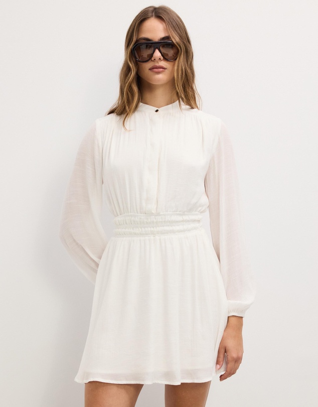 The Fated - Della Long Sleeve Gathered Mini Dress