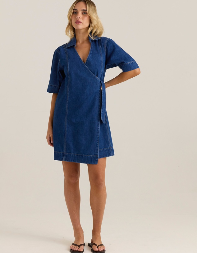 Sass - Sylvia Denim Wrap Dress