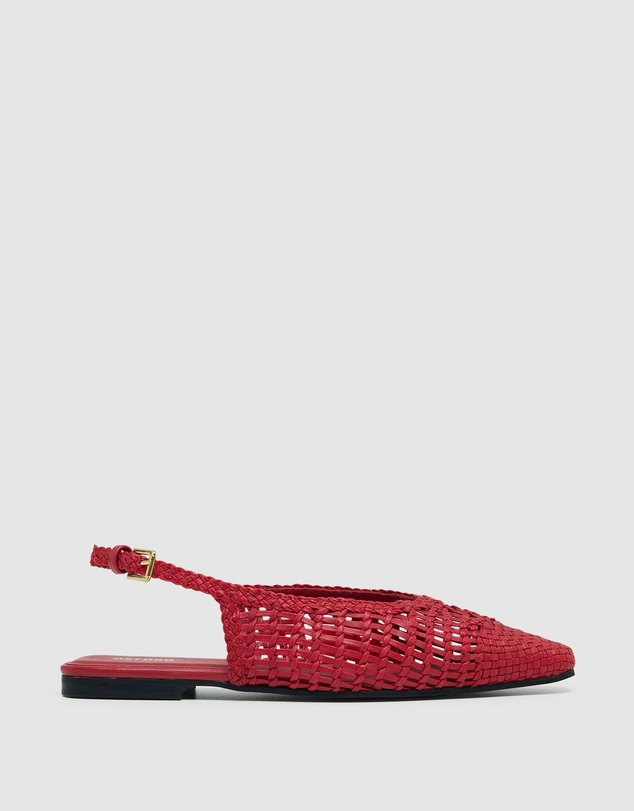 Oxford - Eva Woven Nappa Slingback Shoes