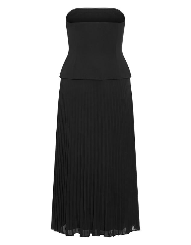 City Chic - Loretta Strapless Pleat Maxi Dress