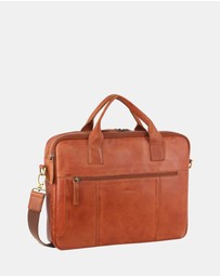 Pierre Cardin - Pierre Cardin Rustic Leather Computer Bag