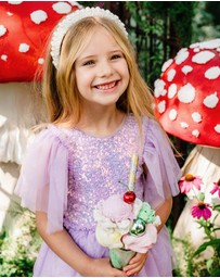 Fleur Harris - 'The Magic Faraway Tree' Sequin Fairy Dress in Lilac