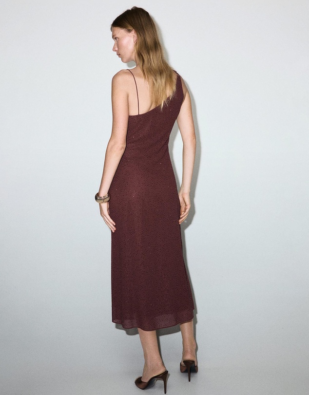 M.N.G - Asymmetrical Rhinestone Dress