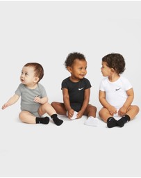 Nike - 3-Pack Core Swoosh No Slip Infant Ankle Socks - Babies