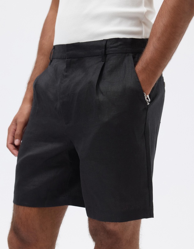AERE - Holt Pleated Linen Shorts