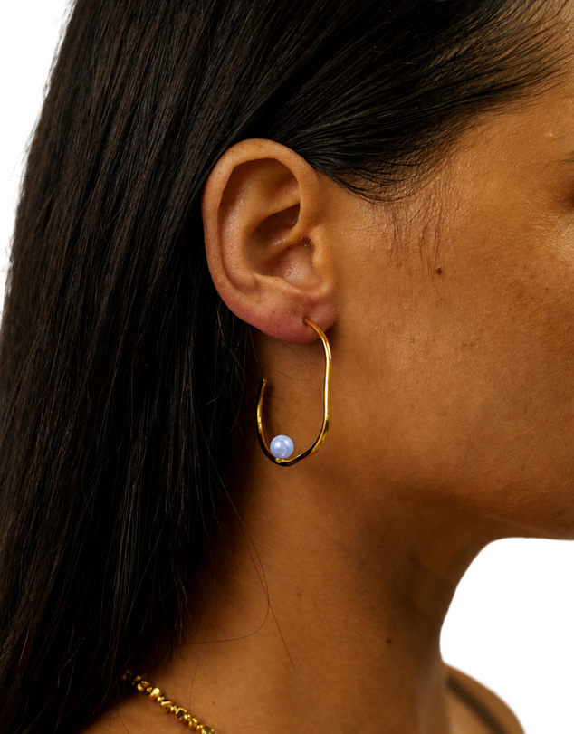 Sonne Jewellery - Charlotte Blue Lace Agate Earrings