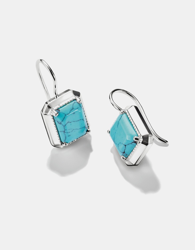 THOMAS SABO - THOMAS SABO Drop Earrings with Turquoise Octagon Stones Silver
