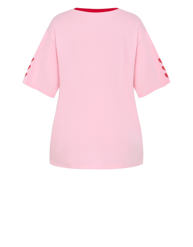 City Chic - Mon Amour Oversized Tee - light pink