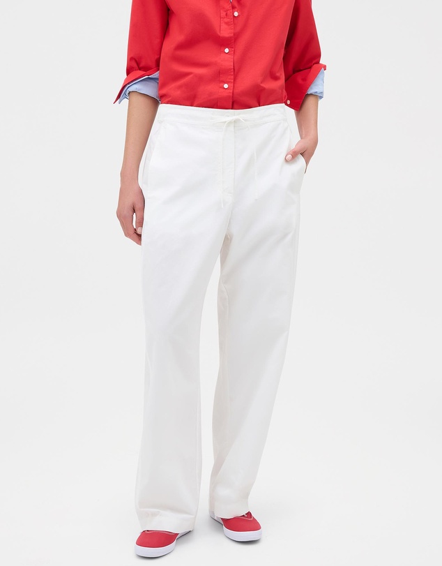 Oroton - Barrel Leg Cotton Pants
