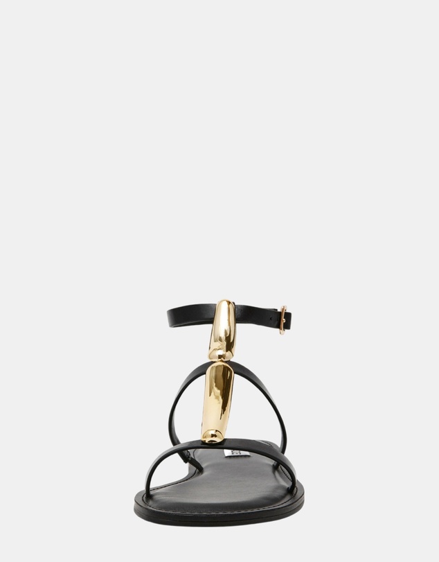 Steve Madden - Alma Black Leather Sandals