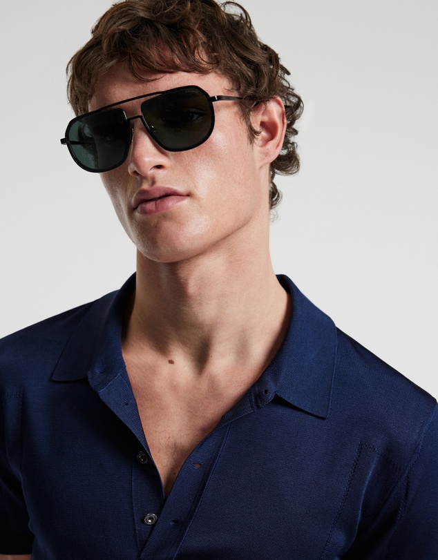 Calibre - Shiny Rayon Polo Navy