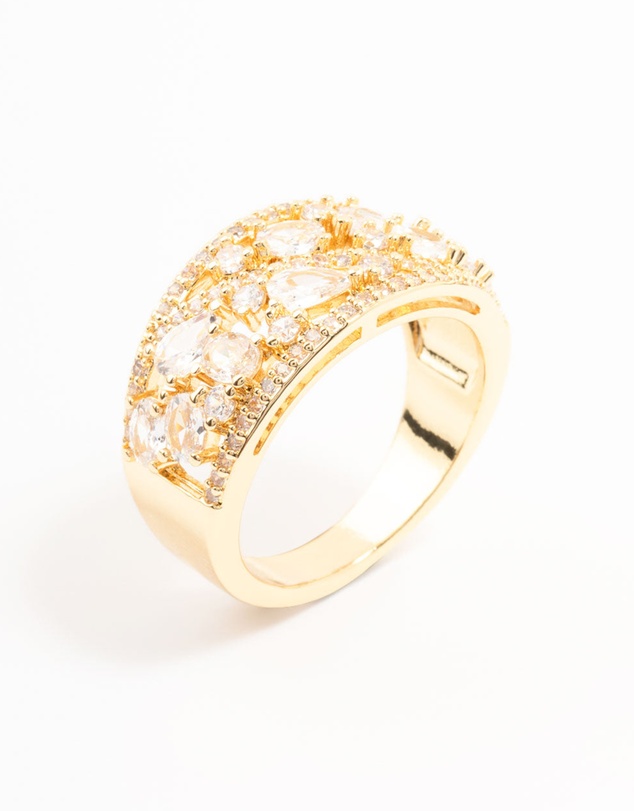 Lovisa - Gold Plated Mixed Stone Cubic Zirconia Ring