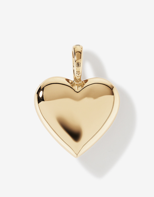 Michael Hill - Red Created Ruby Gemstone and Diamond Filigree Heart Enhancer Pendant in 10kt Yellow Gold