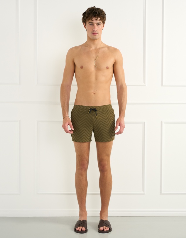 Aqua Blu Australia - Building Blocks Khaki Lycra Swim Shorts