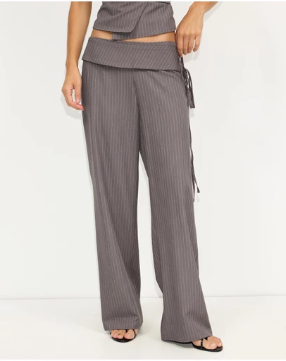 Dazie - Solace Pinstripe Belted Trousers