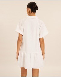 AERE - Joia Linen Puff Sleeve Mini Dress