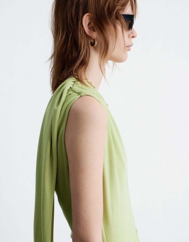 & Other Stories - One-Shoulder Scarf-Detail Midi Dress
