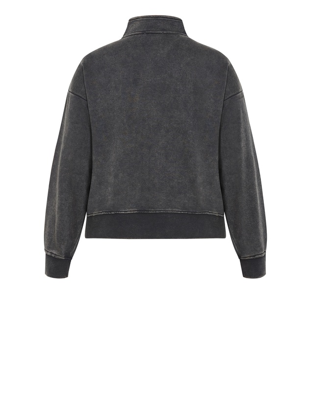 City Chic - Plus size Bliss Half Zip Sweatshirt - charcoal