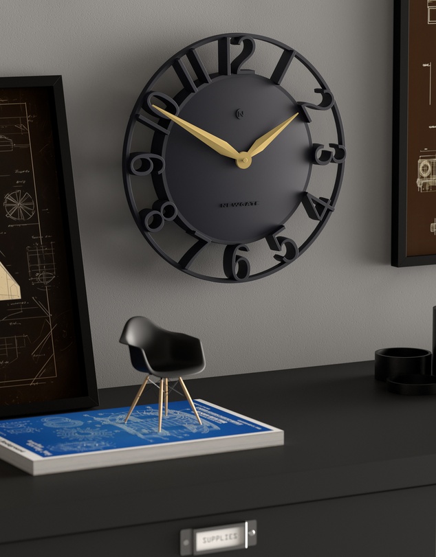 Newgate - Newgate Time Traveller Wall Clock-Petrol Blue