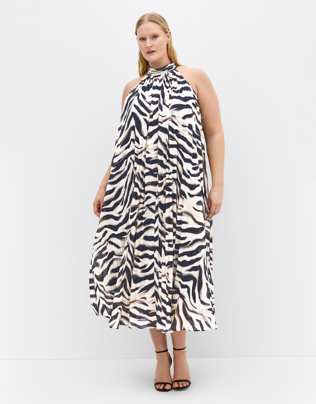 City Chic - Aida Print Pleat Maxi Dress