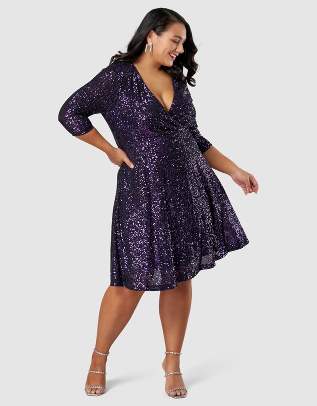 Pink Dusk by Curve Project - Are You Jelly Sequin Dress