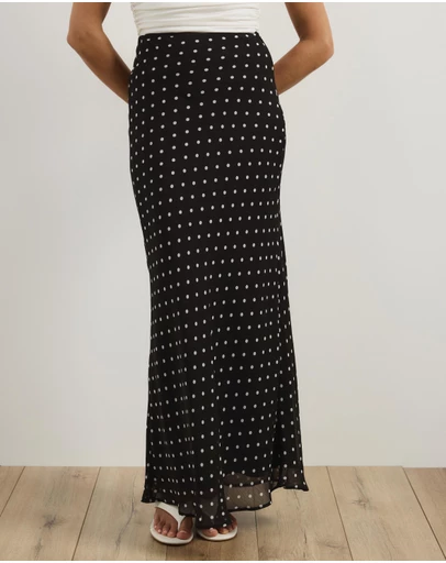 Atmos&Here - Quinn Polka Dot Maxi Skirt