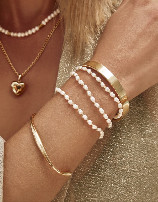 Arms Of Eve - Amber Pearl and Gold Bracelet