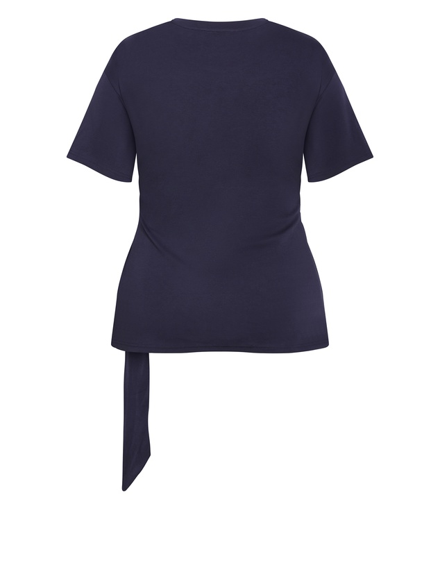 City Chic - Plus size Gina Waist Detail Top - navy