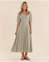Amelius - Auguste Puff Sleeve Midi Dress