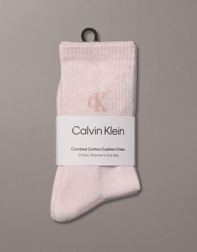 Calvin Klein - 3-Pack Cushion CK Monogram Crew Socks