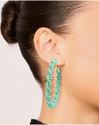 Lovisa - Light Blue Beaded Small Hoop Earrings