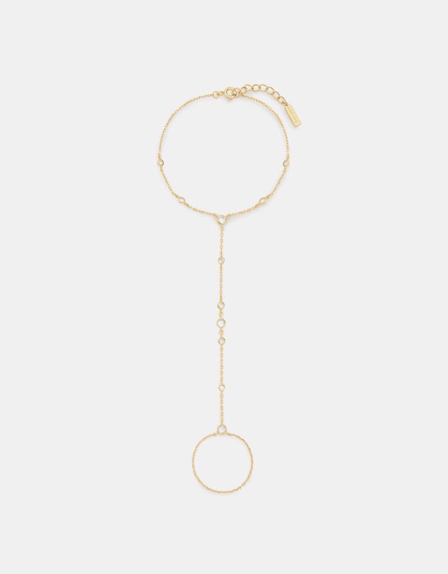 Ania Haie - Gold Bezel-Set Station Hand Chain