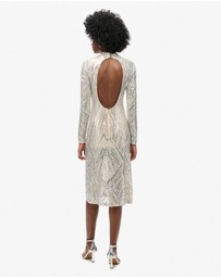 Superdry - Open Back Chevron Midi Slim Fit Dress