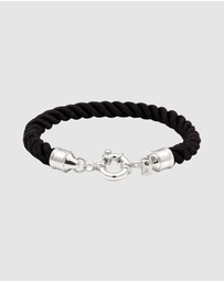 Kuzzoi - ICONIC EXCLUSIVE - Bracelet Male Cord Black 925 Sterling Silver