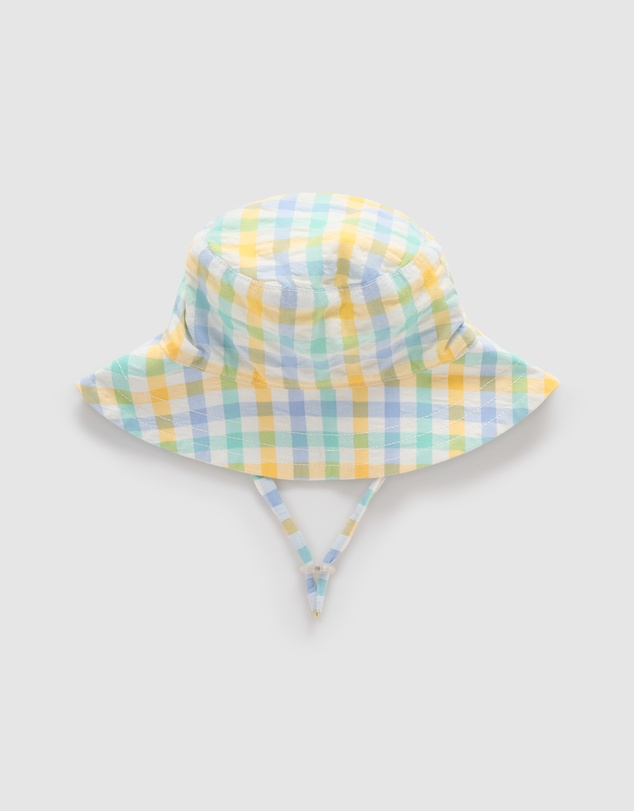 Purebaby - Check Bucket Hat -Kids-Babies
