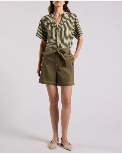David Lawrence - Cabello Stretch Linen Shorts