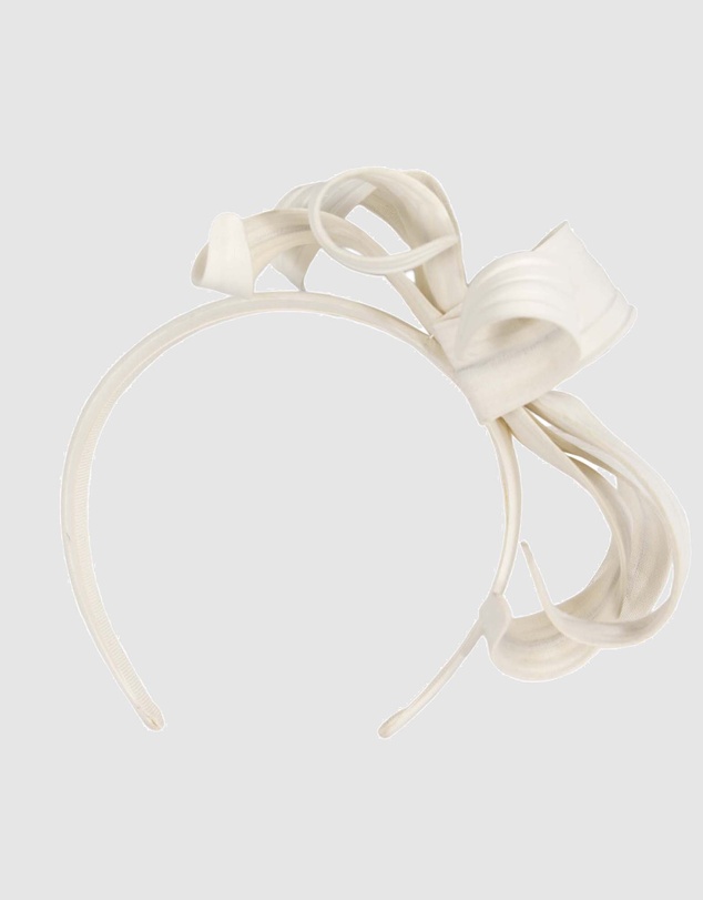 Max Alexander - Leather Leafs Cream Headband Fascinator