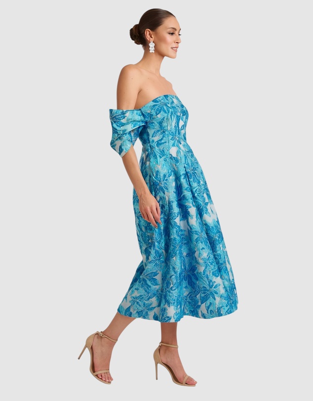 Romance by Honey and Beau - Seanna Off Shoulder Midi Dress
